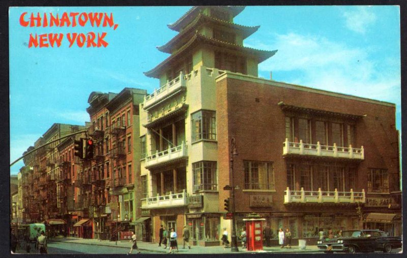 NEW YORK CITY Chinatown at Mott and Canal Streets pm1966 Chrome