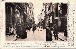 Netherlands Den Haag The Hague Spuistraat Vintage Postcard C070