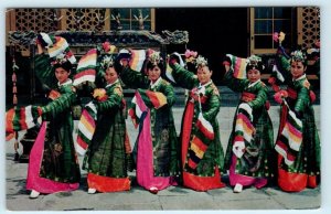 SEOUL, KOREA ~ Traditional Dance by COURT ATTENDANTS Costumes 1962 Postcard