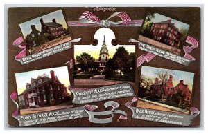 Multiview Colonial Buildings Annapolis Maryland MD UNP DB Postcard Y1