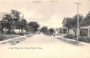 Village Street Green Harbor Marshfield Massachusetts 1905c Rotograph postcard