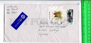 425372 NEW ZEALAND to GERMANY real posted air mail COVER w/ butterfly stamp