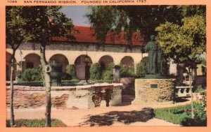 VINTAGE POSTCARD SAN FERNANDO REY DE ESPANA MISSION CALIFORNIA FOUNDED 1797