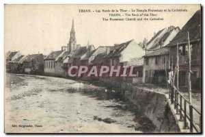 Old Postcard Thann edges Thur Protestant Church and the Cathedral