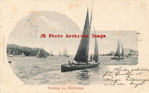 Sweden, Marstrand, Helsning, Sailboats, 1907 PM