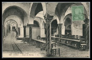 Tunisia 1921 Postcard Souk El Berka  to Bruxelle Belgium