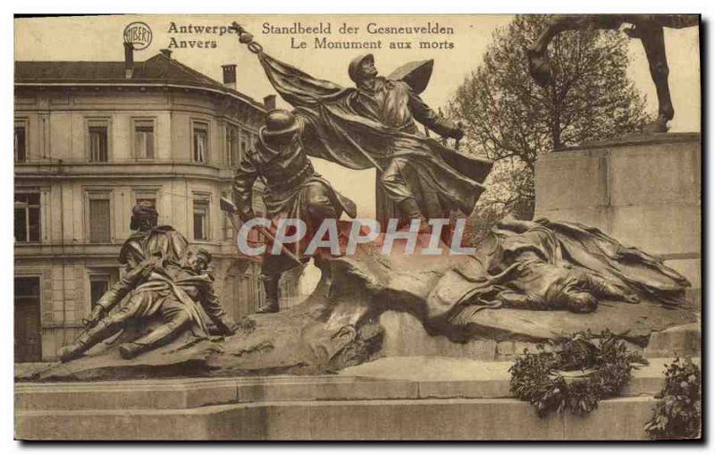 Old Postcard Antwerp Memorial Militaria