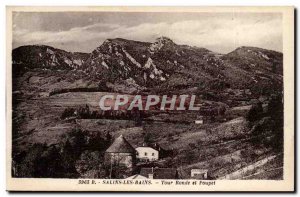 saline baths - Round Tower and Mount Poupet - Old Postcard