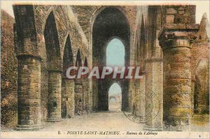 Postcard Old Pointe Saint Mathieu ruins of the Abbey