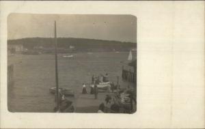 Boothbay ME Harbor & Dock c1905 Real Photo Postcad