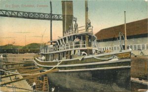 Cristobal Panama Dry Docks C-1910 Postcard Maduro 21-12987