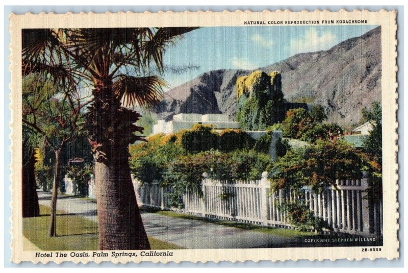 c1940 Hotel The Oasis Palm Springs California Antique Vintage Unposted Postcard 