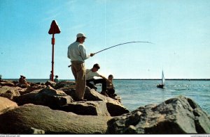 Rhode Island Galilee Fishing Off The Rocks