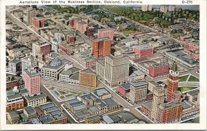 Oakland CA Business Section Aerial c1929 Postcard F29