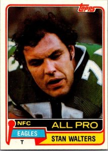 1981 Topps Football Card Stan Walters Philadelphia Eagles sk10245