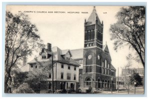 c1910 St. Joseph's Church and Rectory, Medford Massachusetts MA Postcard 