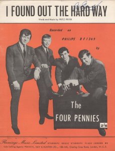 I Found Out The Hard Way The Four Pennies Vintage Sheet Music