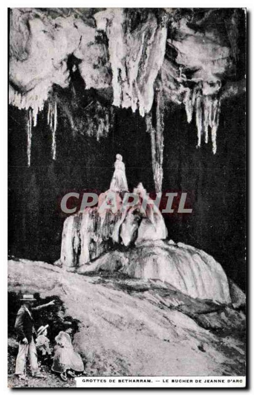 Old Postcard Caves of Betharram The pyre of Joan of Arc