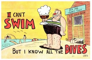 I Cant Swim But I Know All The Dives Funny Postcard