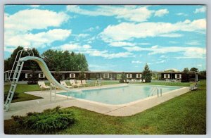 Swimming Pool, Whispering Winds Motel, Auburn New York, Vintage Chrome Postcard