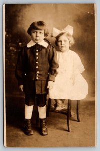 RPPC Young Children  c1920  Real Photo Postcard