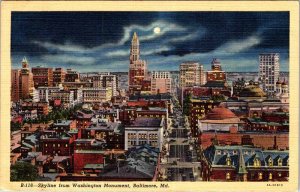 Postcard CITY SKYLINE SCENE Baltimore Maryland MD AM6349