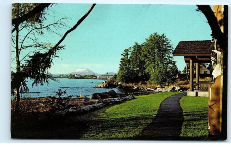 *Mt. Edgecumbe from Sitka National Monument Alaska Vintage Postcard B74