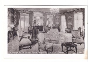 Lounge, Manor House, Seigniory Club, Montebello, Quebec, Real Photo Postcard