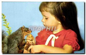 Old Postcard Campaign Sauvergarde De L Enfant Children and squirrel