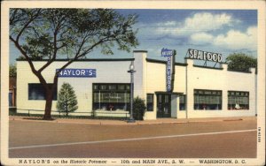 Washington D.C. Naylor's Sea Food Restaurant Linen Vintage Postcard