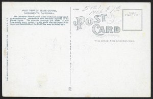 State Capitol Sacramento California Unused c1920s