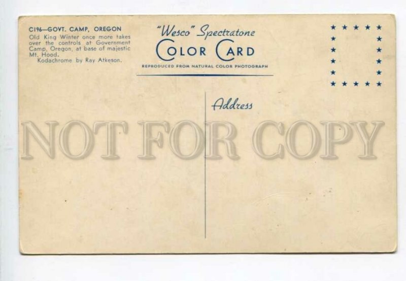 3158497 OREGON Government Camp MT.HOOD Skiing OLD PC