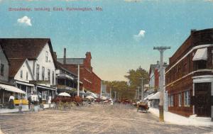 Farmington Maine Broadway Street Scene Historic Bldgs Antique Postcard K28174
