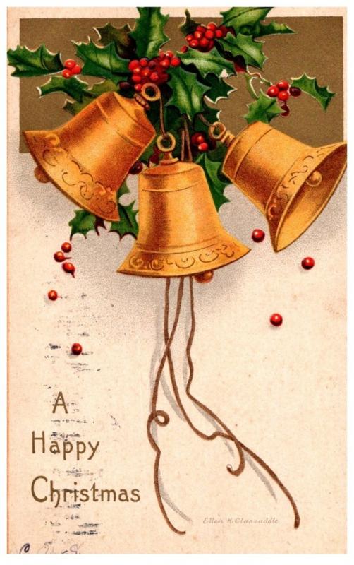Christmas ,  Golden Bells , Ellen Clapsaddle