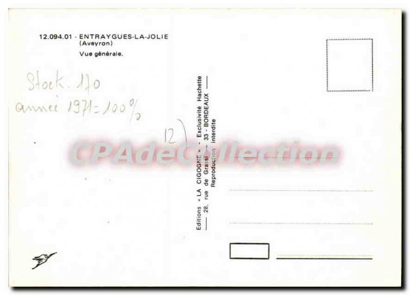 Old Postcard Pretty Entraygues the Aveyron General view