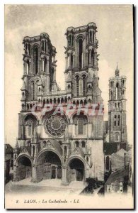 Old Postcard Laon La Cathedrale