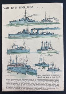 Mint Netherlands Picture Postcard Battleship Flotilla 1940