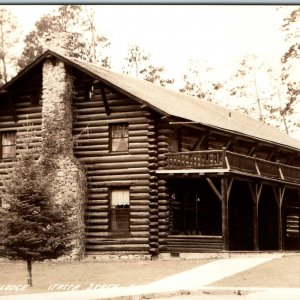 c1920s Itasca, Minn RPPC State Park Douglas Lodge Cabin Real Photo Postcard A106