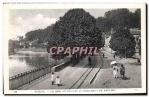 Old Postcard Epinal Le Quai And From July 1871 Monument De1870