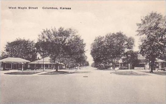 Kansas Columbus West Maple Street Albertype