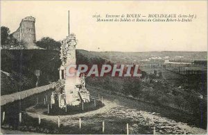 Old Postcard Environs de Rouen Moulineaux (Seine Inf) Monument Soldiers and R...