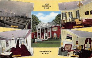 Bloomington Illinois 1940s Postcard Beck Memorial home Multiview Interiors