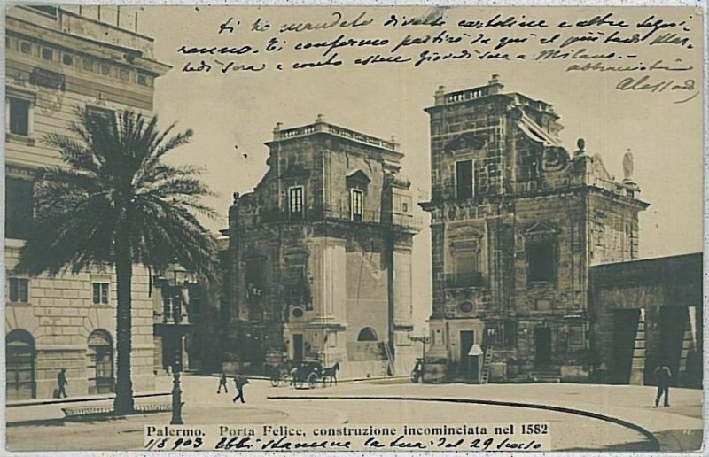 35814 vintage PALERMO city postcard - Porta Felice 1903-