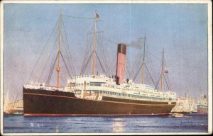 James S. Mann Bibby Line Steamer Steamship Ocean Liner Vintage Postcard