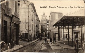 CPA SALON-de-PROVENCE Nouvelle Poissonnerie et Rue de l'Horloge (1291402)