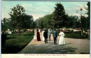 c1909 Denver, Colo Colfax Entrance Litho Photo Postcard City Park Victorian A33