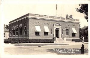 Carroll Iowa Post Office Real Photo Antique Postcard K82446