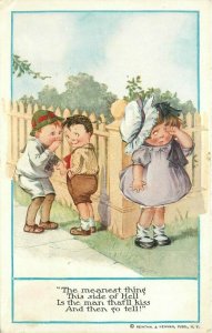 Artist impression Comic Humor Boys Girls #313 Kiss Tell 1913 Postcard 20-4630