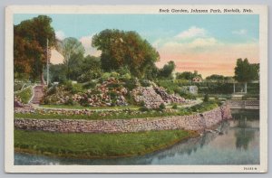 Linen~Rock Garden @ Johnson Park~Norfolk Nebraska~Vintage Postcard