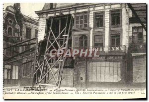 Old Postcard The Great War Arras First effects of the bombing Parisian Grocer...